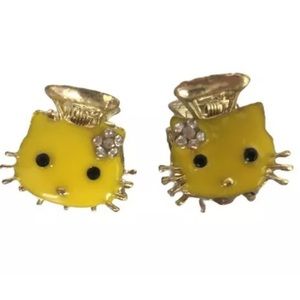 Hello Kitty Yellow Hair Clips Set of 2* FLAWED